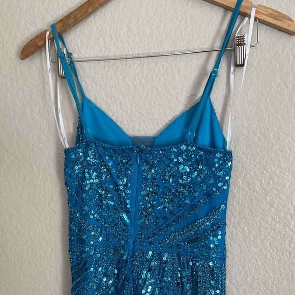 Enchanted Nights Blue Sequin Mermaid Maxi Dress - Picture 4 of 8
